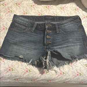 Lucky Brand Blue Jean Shorts Distressed Frayed Hem